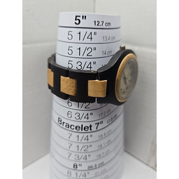 Tense Wood Watch Two Tone Maple Sandalwood Analog Quartz New Battery Womens - Picture 7 of 11